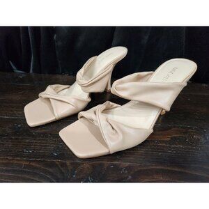 Nine West Sashah Nude Heeled Dress Sandals/Sz. 11M, NWOB